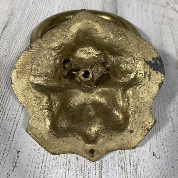 Antique Handmade Brass Dragon Face Door Knocker Vintage MCM - Picture 4 of 4